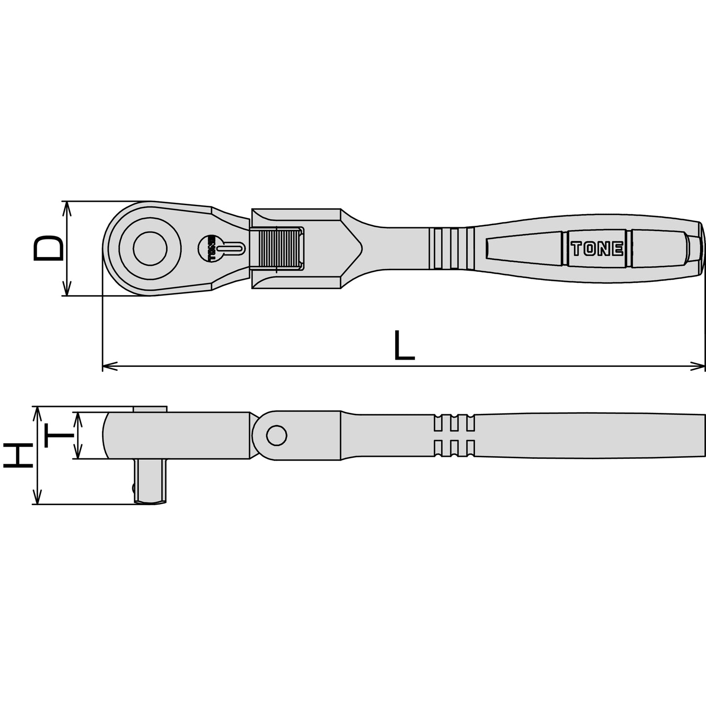 RH2FH COMPACT SWIVEL HEAD RATCHET (HOLD TYPE) (1/4 INCH)