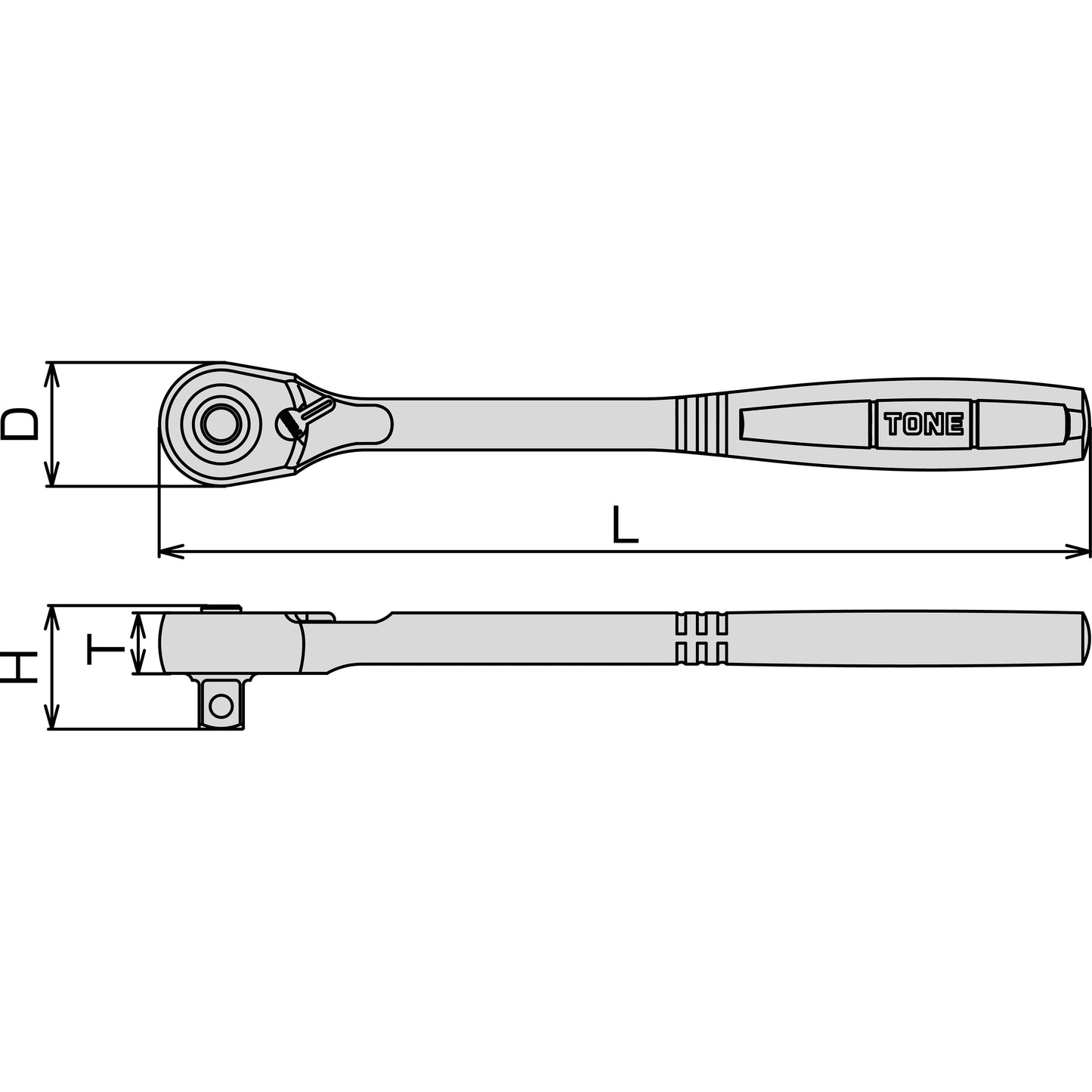 RH3CH COMPACT RATCHET HANDLE (HOLD TYPE)