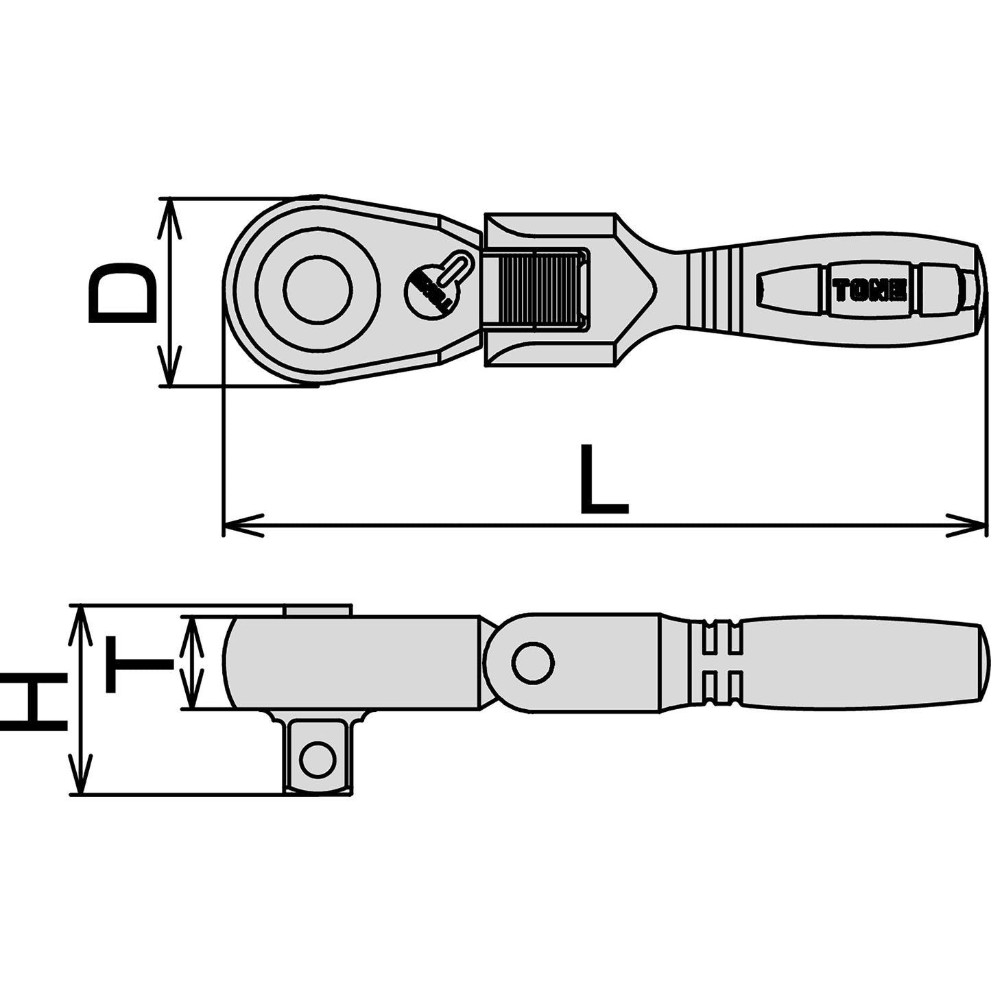 RH3FCHS COMPACT SHORT SWING RATCHET HANDLE (HOLD TYPE)