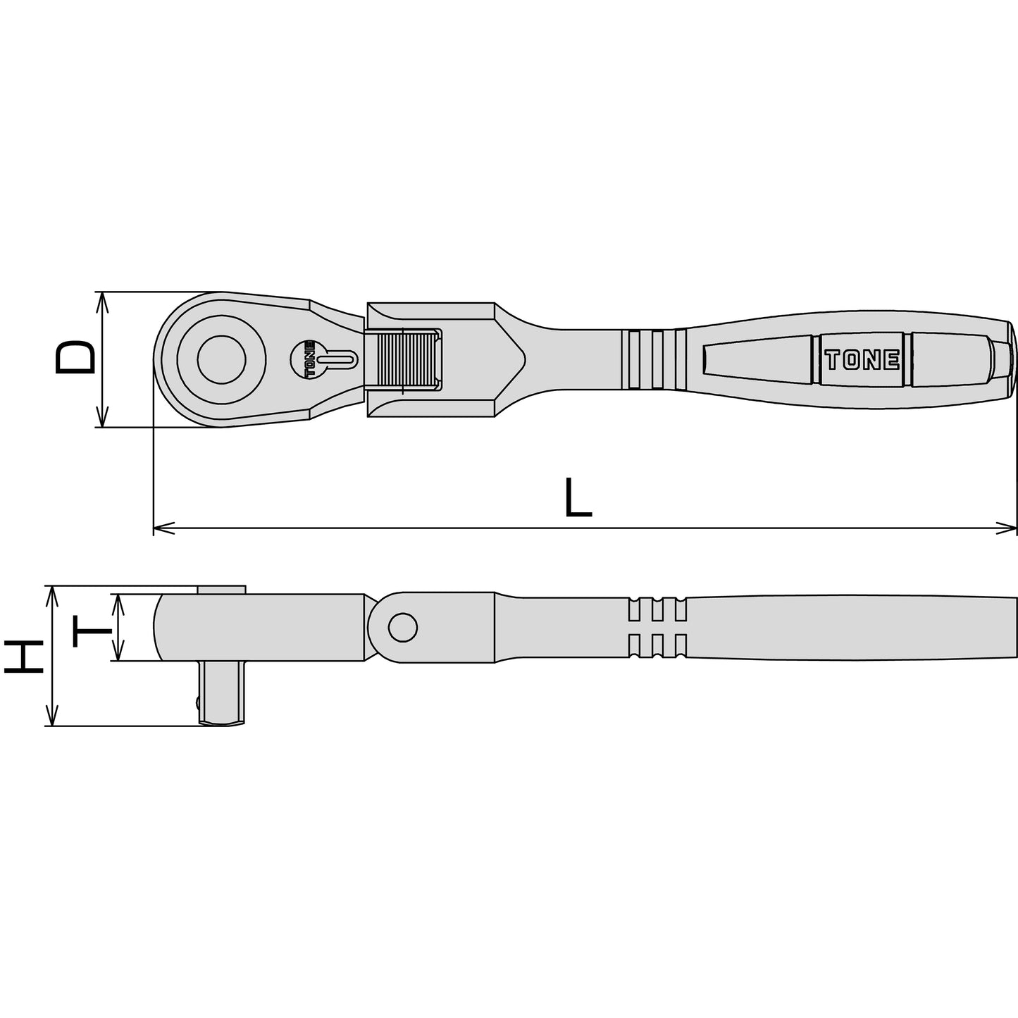 RH3FHX SUPER LONG SWIVEL HEAD RATCHET (HOLD TYPE) (3/8 INCH)