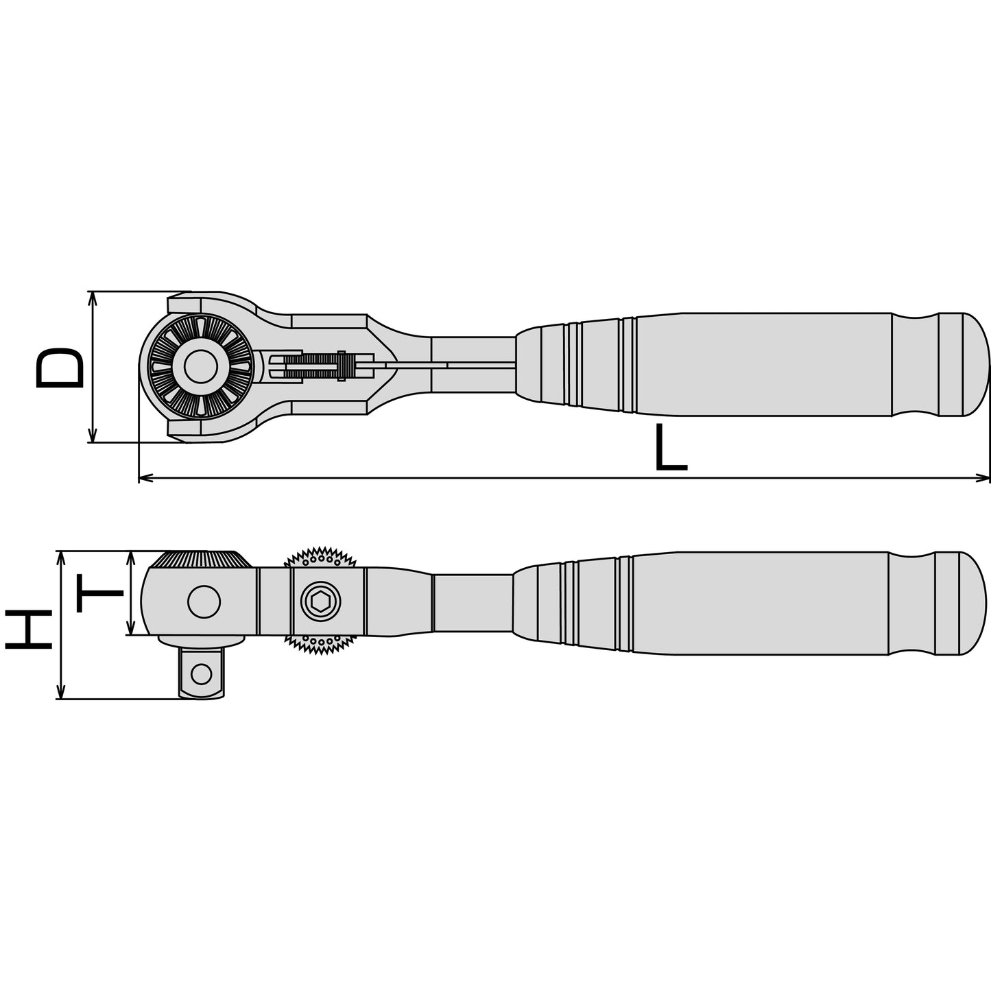 RH3VHS SHORT SWIVEL HEAD RATCHET (HOLD TYPE)