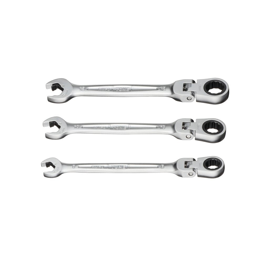 RMFQ300 FLEX HEAD QUICK RATCHET 8MM/10MM/12MM BOX WRENCH SET