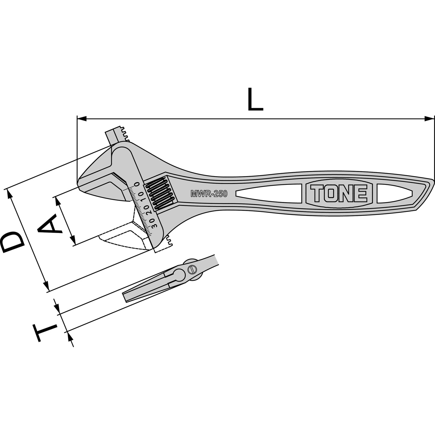 MWR-250 HYPER WORM ADJUSTABLE WRENCH