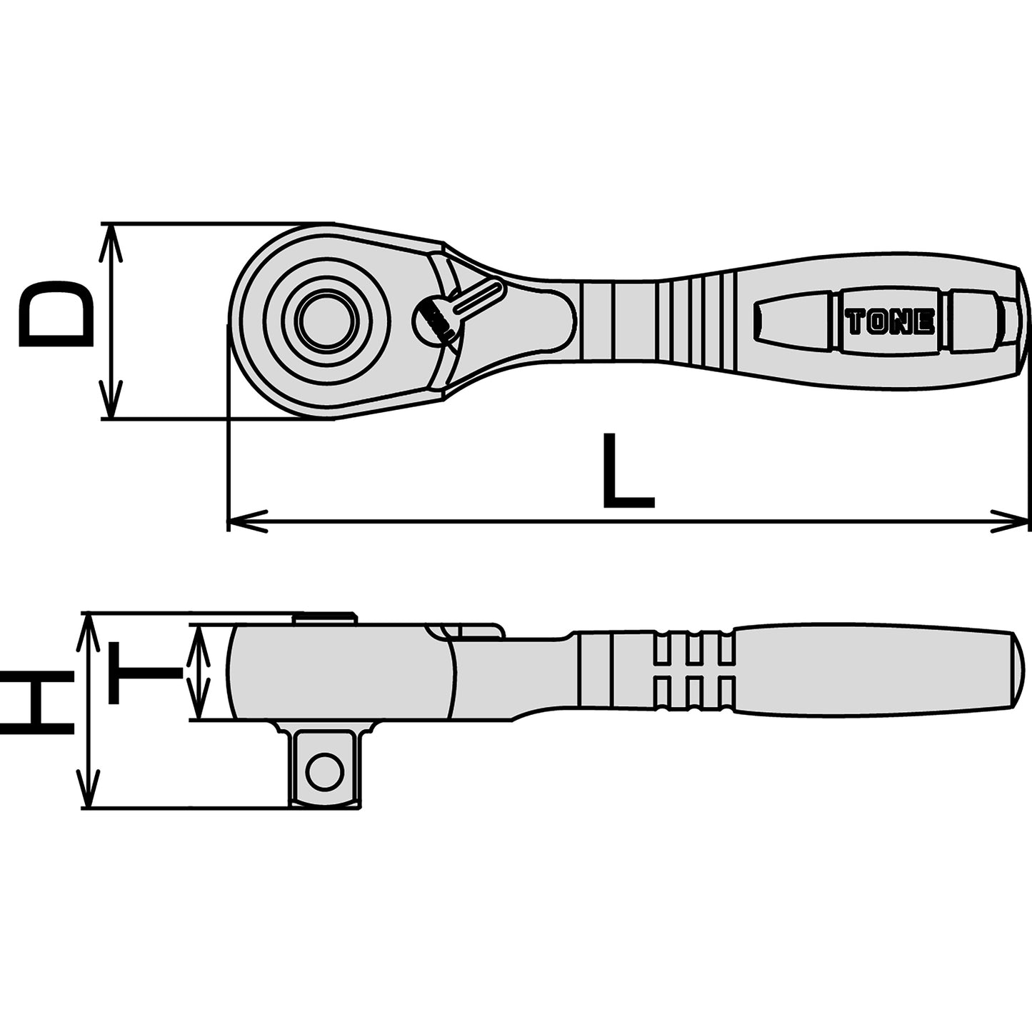 RH3CHS COMPACT SHORT RATCHET HANDLE (HOLD TYPE)